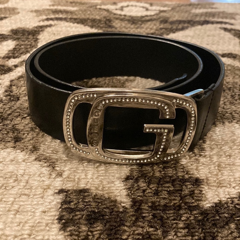Guess black rhinestone belt